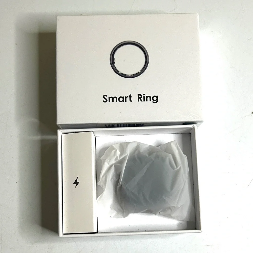 Fitness Ring Health Tracker Black Size 8